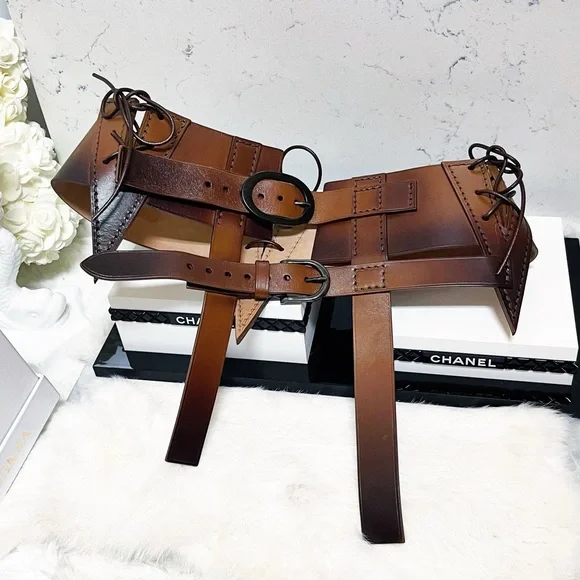 Authentic TOM FORD Rare RUNWAY Corset Strappy Brown Belt - Picture 13 of 14